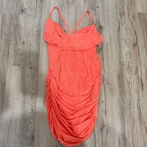PrettyLittleThing Bold Backless Orange Dress